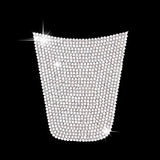Tesla Model 3, Y, Lower Steering Wheel Emblem Sticker Silver Crystal Bling
