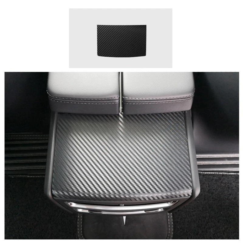 Tesla Model X Rear Armrest Box Plate Armrest Panel Trim Cover Decal, 2015-2021