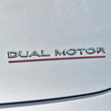 Tesla Model S, 3, X, Y, Chrome ABS Dual Motor Decal, 3D ABS Rear Trunk Emblem