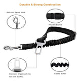 Tesla Model S, 3, X, Y Stretch Seat Belt Strap Dog Car Leash, Black