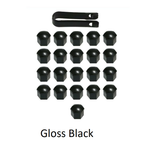 Tesla Model 3, Y, Wheel Lug Nut Cover Cap Set, Gloss Black