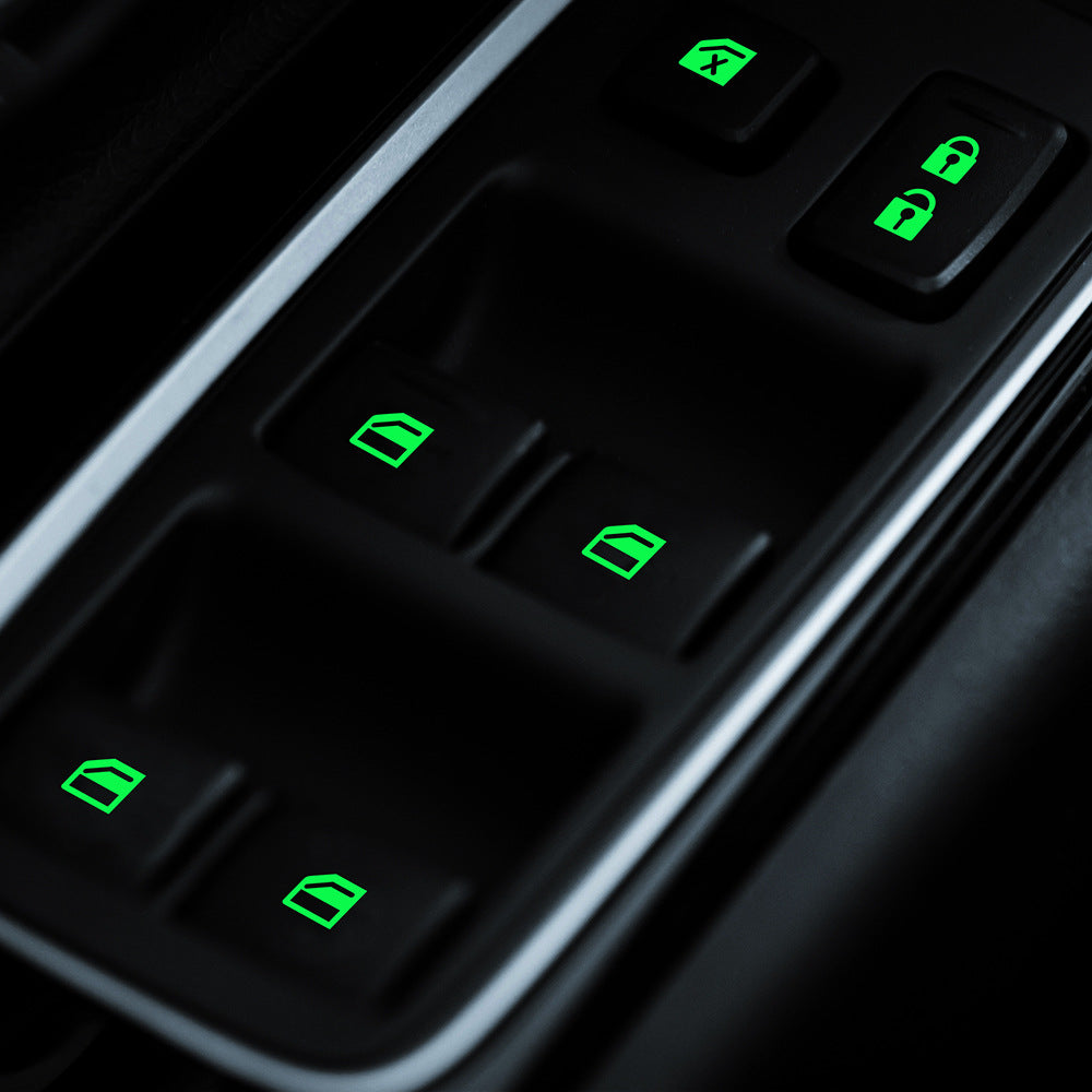 Tesla Window Switch Luminous Fluorescent Sticker Decals