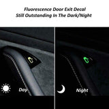 Tesla Model 3, Y, Interior Door Open Exit Stickers Decal Set, Reflective, Many Colors