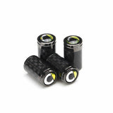 Smart Car Fortwo Valve Stem Caps, Titanium Carbon Fiber Black with Logo