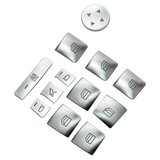 Tesla Model S, X Window Lift Switch Button Cover Kit, Brushed Aluminum